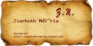 Zierhuth Mária névjegykártya